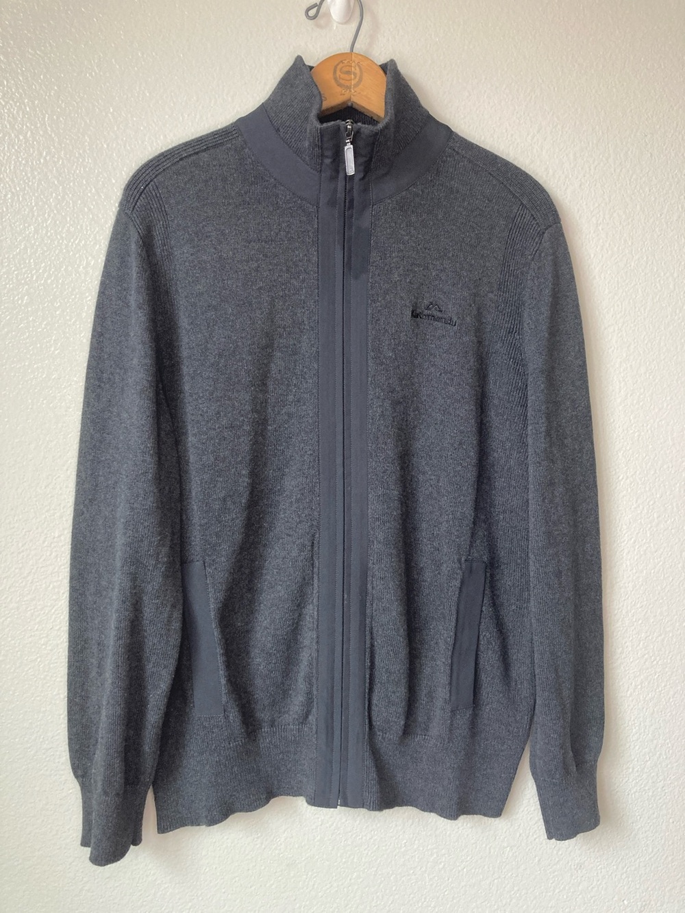 Kathmandu Full Zip Mock neck sweater jacket Cardigan Cotton Gorpcore sz L